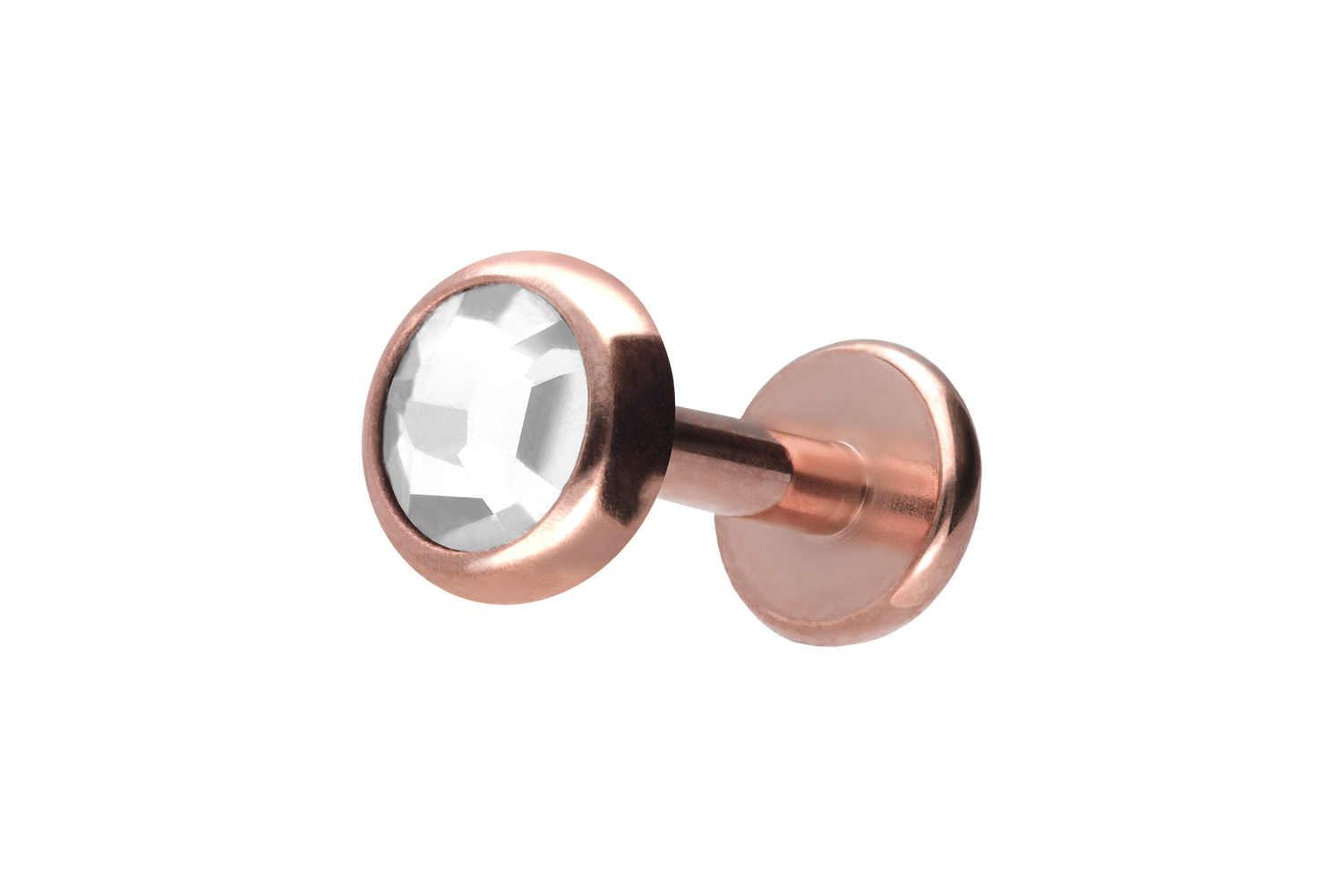 Titan Labret Piercing mit Innengewinde KRISTALLDISC
